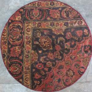 One Of The Kind Hand-Knotted Persian <b>Wool</b> Rug _ Luxurious Vintage Design, 3'6 x 3'6, Artisan <b>Crafted</b> - Product Image 1