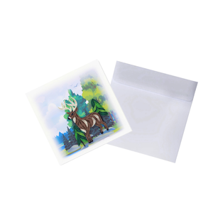 Carte en quilling, cerf de la jungle, design en quilling, carte de vœux faite à la main avec enveloppe, art papier, cadeau sur le thème de la faune sauvage - Product Image 3