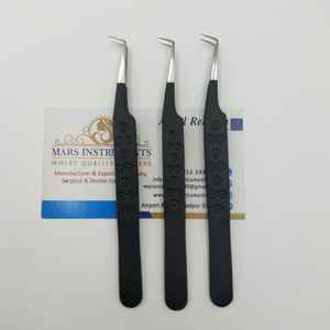 Pinzas de extensión de pestañas con estampado de corazón en ángulo de 90 grados de alta calidad recubiertas de Color negro - Product Image 2