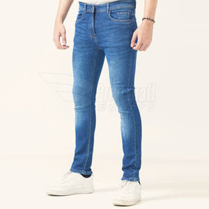 Pantalon en jean léger personnalisé pour hommes avec motif droit de style unique et taille moyenne fabriqué au Pakistan Design décontracté en vente - Product Image 4