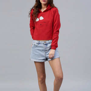 เสื้อครอปฮู้ดดี้ผู้หญิง ผลิตจากโรงงานโดยตรง ขายออนไลน์ ผ้าฝ้าย แห้งเร็ว สวมใส่สบาย - Product Image 4