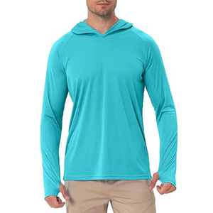 Men's Sun protection Hoodie Sun protection Clothing <b>Long</b> <b>Sleeve</b> Hooded <b>Swimming</b> Fishing Shirt Light Hoodies - Product Image 3