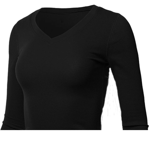 Sweat-shirt à col en V en polaire tricoté respirant coupe-vent brodé et gaufré marron pour femme, marque personnalisée, écologique, hiver - Product Image 4