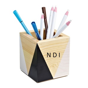 Support de rangement pour stylo décoratif de table de bureau à usage multiple Finition brillante Porte-crayon en bois pour stylo - Product Image 3
