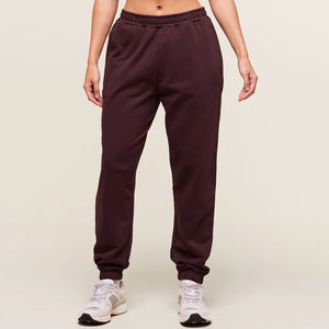 Pantalon de jogging décontracté pour femme, coupe droite, taille haute, tricoté, devant plat, streetwear, 100% coton, couleurs personnalisées - Product Image 3