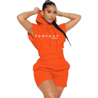 Ensemble d'été en coton éponge couleur unie pour femme : Haut sans manches et short de sport