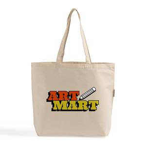 Sacs fourre-tout durables en coton biologique de taille moyenne avec poignées, logo personnalisé (impression DTF/sérigraphie), réutilisables pour la plage et le shopping - Product Image 1