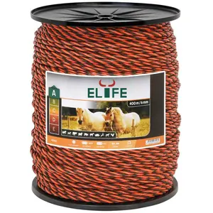 Elife Customized Direct Wholesale Good Quality PE Plastic UV Resistance Electric Fence Polyrope For Horse Equine Farming