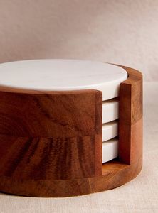 ENTRETENIING CAOBA CHESSE BOARD Acero inoxidable Besafe Mármol decorativo y tabla de cortar de madera de acacia Mármol con mango - Product Image 2