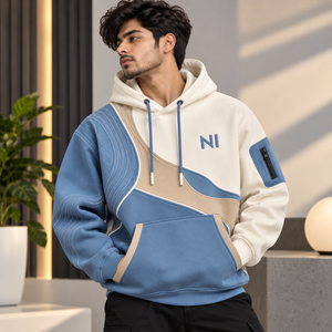 Heavyweight Fleece Cotton Sweatshirt Unisex Regular Fit Casual Pullover Hooded Lined Autumn Embroidered Beaded Anti-shrink - Product Image 1