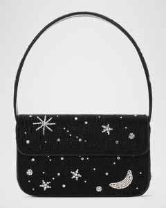 Sacs à bandoulière perlés noirs avec broderie champignon et perles de verre, sacs à main pour femmes, pochettes de soirée, sacs à main faits main avec perles - Product Image 5