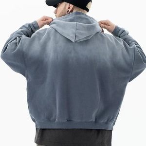 Sudadera con capucha personalizada de 400gsm para hombre, Jersey de invierno de tela polar con estampado de algodón 100% 3D bordado Boxy Fit - Product Image 5