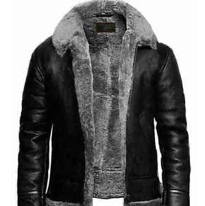 Blouson aviateur en cuir pour hommes de qualité supérieure couleur noire manches complètes personnalisable OEM - Product Image 5