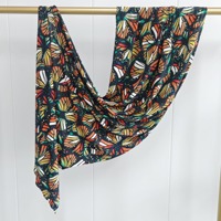 Fabricant de hijabs en jersey de coton mousseline, hijab en jersey imprimé, hijab voile imprimé papillon