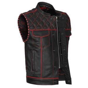 Chaleco de Cuero Genuino Vintage para Hombre, Estilo Vaquero Desgastado, Servicio OEM, Ropa Casual Urbana, Atuendo de Moda Occidental - Product Image 4