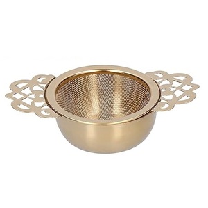 American Design Brass Metal <b>Tea</b> Strainer <b>Loose</b> Leaf <b>Tea</b> <b>Infuser</b> with Bowl Gold Finished Stocked Customized Size Home Kitchenware - Product Image 3
