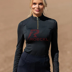 Haut athlétique équestre respirant femmes équitation tissu extensible léger élégant évacuation de l'humidité chemise coupe confortable - Product Image 5