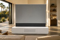 Smart Linkage Weißer Rechtwinkliger Laser-TV-Schrank Motorisierter Bodenaufsteigender CBSP ALR Bildschirm Combo 92-150 Zoll 16:9 Heimkino