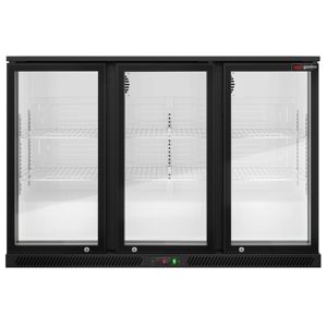 Réfrigérateur de bar commercial - 1350 mm - 320 L - avec 3 portes vitrées à charnières - Noir - Product Image 6