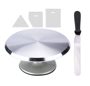 แท่นวางเค้กสแตนเลสพร้อมกระจกขัดเงารูปทรงกลมดีไซน์ทันสมัย - Product Image 6