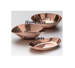 Ensemble de 3 bols de service alimentaire en cuivre de conception classique de formes et de tailles différentes, bols de service de bonbons par Home Arts - Product Image 1