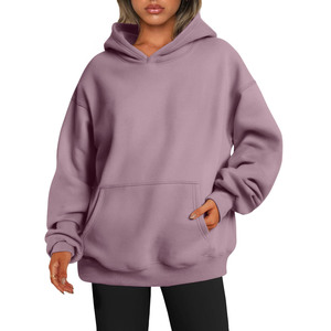 Diseño personalizado Streetwear Color Block Sport Gym 100% algodón polar bordado personalizado pulóver Sudadera con capucha de gran tamaño para mujer - Product Image 1