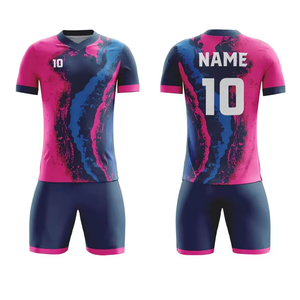 Kit de uniforme de camiseta de fútbol personalizado para entrenamiento de adultos Unisex transpirable de secado rápido 100% poliéster camiseta de fútbol de alta calidad - Product Image 3