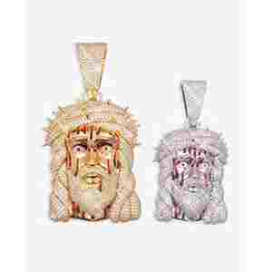 Pendentif et breloque en or 14 carats avec moissanite, motif Jésus, design complexe pour une élégance durable - Product Image 5