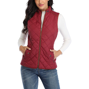 Nouvel arrivage de gilet bouffant d'équitation à fermeture éclair nouvelle mode pour femmes coupe-vent blanc col montant sans manches gilet bouffant d'hiver - Product Image 1