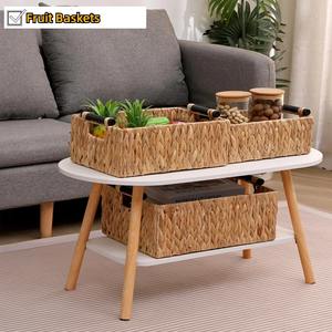 Juego de 3 Cestas Tejidas de Jacinto de Agua con Asas de Madera, Cesta de Almacenamiento Hecha a Mano, Ecológica, Hecha en Vietnam - Product Image 6