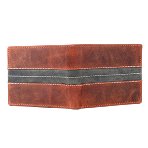 Cartera de cuero genuino de primera calidad para hombre, cierre abierto, cadena bordada, decoración, forro de algodón, gran valor, dinero, diseño corto - Product Image 2