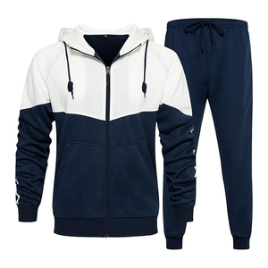 2 Pcs Hommes Plain Track Suit Hommes Sports Zipper Running Winter Track Suit Best Quality Jogging Wear Tracksuits - Product Image 2