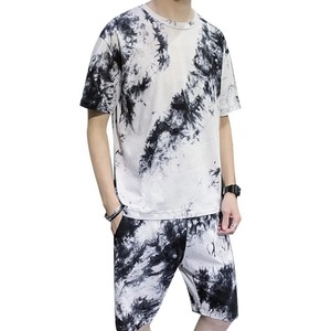 Ensemble de deux t-shirts et shorts de sport de qualité supérieure pour hommes Nouvel été pour hommes Ensemble de sport à manches courtes avec sublimation 2 pièces - Product Image 2