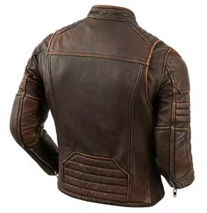 Chaqueta de Cuero de Oveja para Hombre, Estilo Moderno, Lavada, Impermeable, Transpirable, Cortavientos, con Cierre, Tallas Grandes Disponibles, Varios Colores - Product Image 2