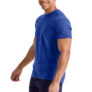 Camiseta 100% algodón personalizada para hombre, Camiseta ajustada de manga corta regular con estampado de logotipo liso, camisetas sólidas para hombre - Product Image 5