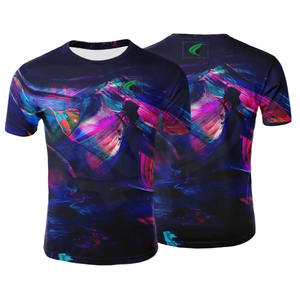 T-shirt imprimé 100 % coton coupe ample pour homme, impression délavée, longueur standard, vêtement de fitness anti-boulochage 200g, vente en gros - Product Image 6