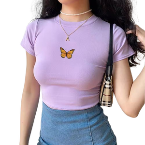2024 Personalized Women's Custom Logo Printed Cropped <b>Tops</b>, in Stock Breathable Crop <b>Top</b> Women's T-shirt Custom Crop <b>Tops</b> - Product Image 6