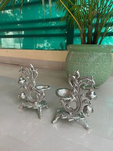 Campanas Diya de Plata Alemana Antigua de Diseño, Recuerdo de Boda, Regalo de Regreso, Diya de Metal Decorativo para el Hogar, Regalo de Inauguración de Casa, Regalo de Diwali - Product Image 6