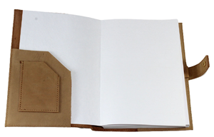 Bracelet en cuir décoratif cousu sur le devant, car la fermeture ajoute une couverture avant d'aspect antique estampé d'un journal vintage - Product Image 2