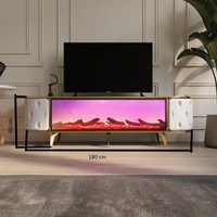 Soportes de TV Electrónicos de Madera con Chimenea, Producto en Oferta, Soportes de TV Modernos y de Lujo con Conexión Bluetooth