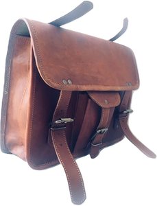 Sacoche Sacoche Sacoche en Cuir Véritable pour Moto, Sacoche en Cuir Marron, Guidon, Sissy bar, Voyage, 2X - Product Image 5
