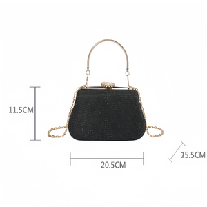 Mini sacs à <span class=keywords><strong>bandoulière</strong></span> en tweed avec chaîne <span class=keywords><strong>dorée</strong></span> détachable, petit <span class=keywords><strong>sac</strong></span> à main de luxe vintage pour femmes, pour fêtes, mariages, usage quotidien - Product Image 6