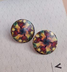 Boucles d'oreilles Meenakari peintes à la main subtiles pour femmes filles Unique traditionnel indien émail Art Design élégant collège porter pour - Product Image 1