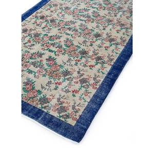 Alfombra de Lana Azul Vintage Hecha a Mano con Patrón Floral y Abstracto, Pelo Alto, Rectangular, para Pasillo, Uso Doméstico - Pae-2070 - Product Image 2