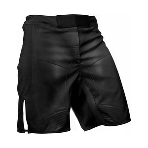 Pantalones Cortos Deportivos de Artes Marciales Mixtas (MMA) Negros Elásticos con Logotipo Frontal 100% Poliéster Transpirables de Secado Rápido y Ligeros - Product Image 3