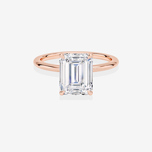 แหวนหมั้นเพทิตโซลิแทร์ทองคำ 14k ประดับเพชรทรงเอเมอรัลด์จากแล็บ - Product Image 6