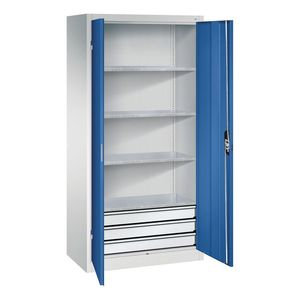 C+P Armadio per Utensili Acurado, con cassetti, serratura con codice PIN, 920 x 1950 mm, grigio/blu - Product Image 1