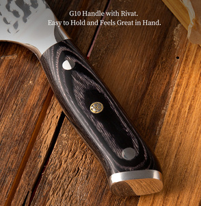 มีดเชฟสแตนเลสพร้อมด้ามจับ pakkawood สำหรับมีดเชฟในครัวที่บ้าน - Product Image 4