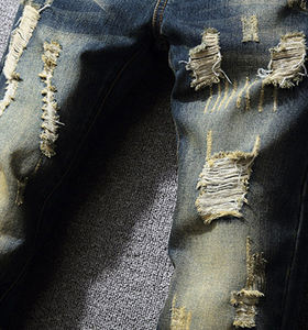 กางเกงยีนส์ของผู้ชายทันสมัยกางเกงยีนส์ทรงตรงเข้ารูปคลาสสิกออกแบบได้ตามต้องการ - Product Image 4