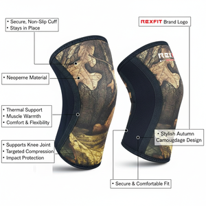 Manchons de genou RexFit Sports avec logo personnalisé pour la musculation et les squats, entraînement croisé, soutien de la salle de sport, genouillères de salle de sport avec logo personnalisé - Product Image 5